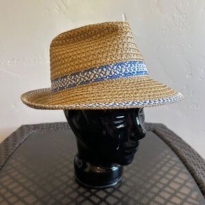 Eric Javits New York Fedora Straw Sun Hat UPF 50+ One Size